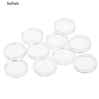 [fellish] 10pcs 20 mm redondo de plástico aplicado transparente casos de almacenamiento de monedas cápsulas titular 436co
