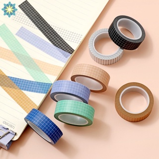 10m Color sólido rejilla Washi cinta de papel DIY planificador cinta adhesiva cintas adhesivas pegatinas decorativas papelería cintas YUE