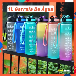 Botella De Agua De 1 Litro , Con Paja , 1000 Ml , Plástico Portátil , 1 L , Gran Capacidad A Prueba De Fugas , Alta Degradado