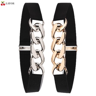 Layor 2Pcs moda elástico cinturones ajustable elástico correa de cintura mujeres ropa decoración Punk cintura cinturones decorativos cintura