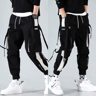 los hombres bolsillos streetwear jogger pantalones hip hop de chándal táctico corredores de carga harén ropa (1)