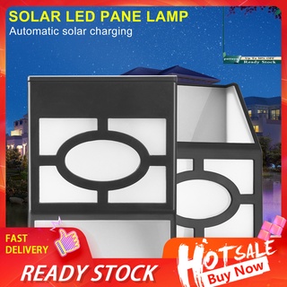 zm_ luz led solar impermeable retro portátil de montaje en pared valla post iluminación para patio