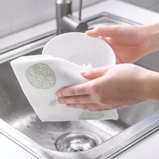 Limpieza de cocina lavar platos paño de cocina de doble cara engrosado piña trapo absorbente de lana O4N0 (6)