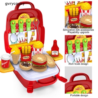 [gvrycqoky] 29 unids/set de plástico pretender juguetes de hamburguesa patatas fritas juguete educativo