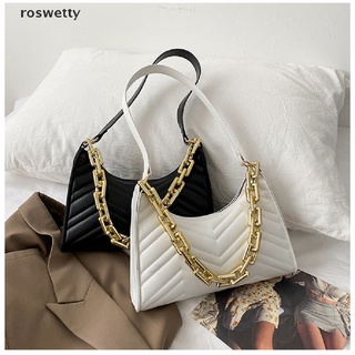 roswetty check en relieve bolsos de cuero pu cadena bolso de hombro textura bolsa de la compra co