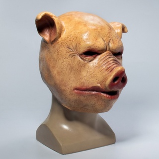Bloody Pig Latex Mask Halloween Scary Horror Latex Piggy Face Shield for Adults Masquerade Party Carnival Decorations