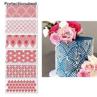 Protectionubest Cake Decorating Tool Wheat Spike Pattern Cake Stencil Plastic Lace Cake Template NPQ