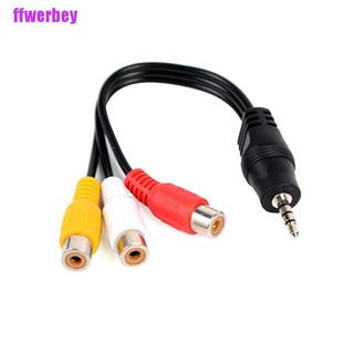 [ffwerbey] 28 cm 3,5 mm jack av macho a 3rca hembra cable de audio video cable adaptador estéreo