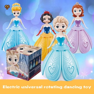 VEI eléctrico giratorio baile juguete danza princesa cenicienta niña juguetes luz y música Elsa bailando para niños