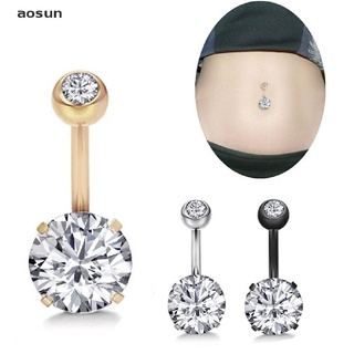 aosun Belly Button Ring Crystal Rhinestone Jewelry Navel Bar Body Piercing Jewelry co (1)