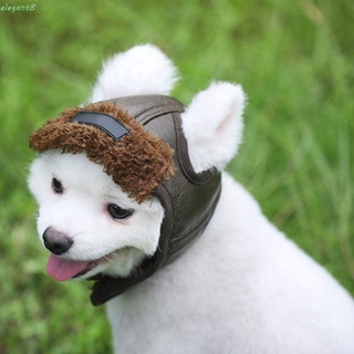 Elegante cachorro perro piloto sombrero de cuero suave perro disfraz de invierno cálido vellón guapo mascota gorra/Multicolor