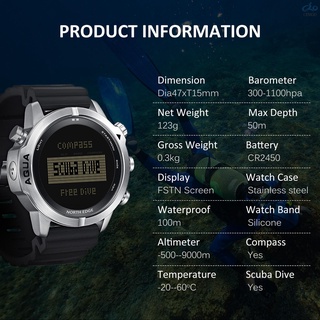 Cingo hombres deportes Digital analógico reloj de buceo reloj de acero negocios reloj de pulsera altímetro brújula 200m impermeable (7)