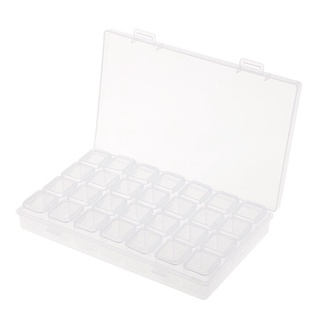 1 juego de 28 rejillas transparentes pequeñas piezas caja de almacenamiento cuentas contenedor organizador caso