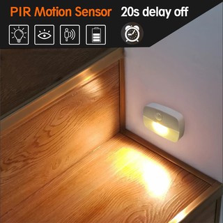 inalámbrico led sensor de movimiento autoadhesivo luz de noche/armario dormitorio mesita de noche asiento de inodoro lámpara de pared alimentada con batería (no incluye)
