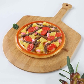 12 pulgadas de bambú natural pizza peel board cocina hornear suministros con mango