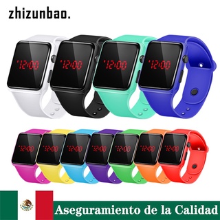 Reloj Electrónico Led Cuadrado Deportivo A La Moda Para Niños/Estudiantes /