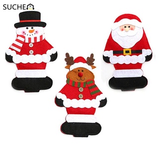 SUCHENN Dining-Table Cutlery Bag Home Cover Fork Case New Party Decoration Eve Xmas Ornaments Christmas New Year Decor