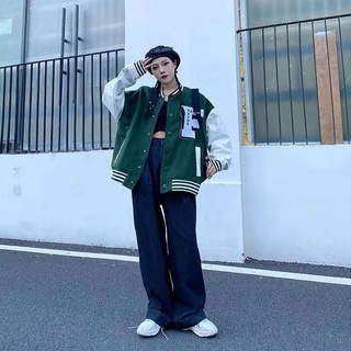 Hip Hop letras bordado colegio chaquetas para hombre Patchwork bloque de Color Harajuku Bomber chaqueta de las mujeres de béisbol PU cuero abrigos
