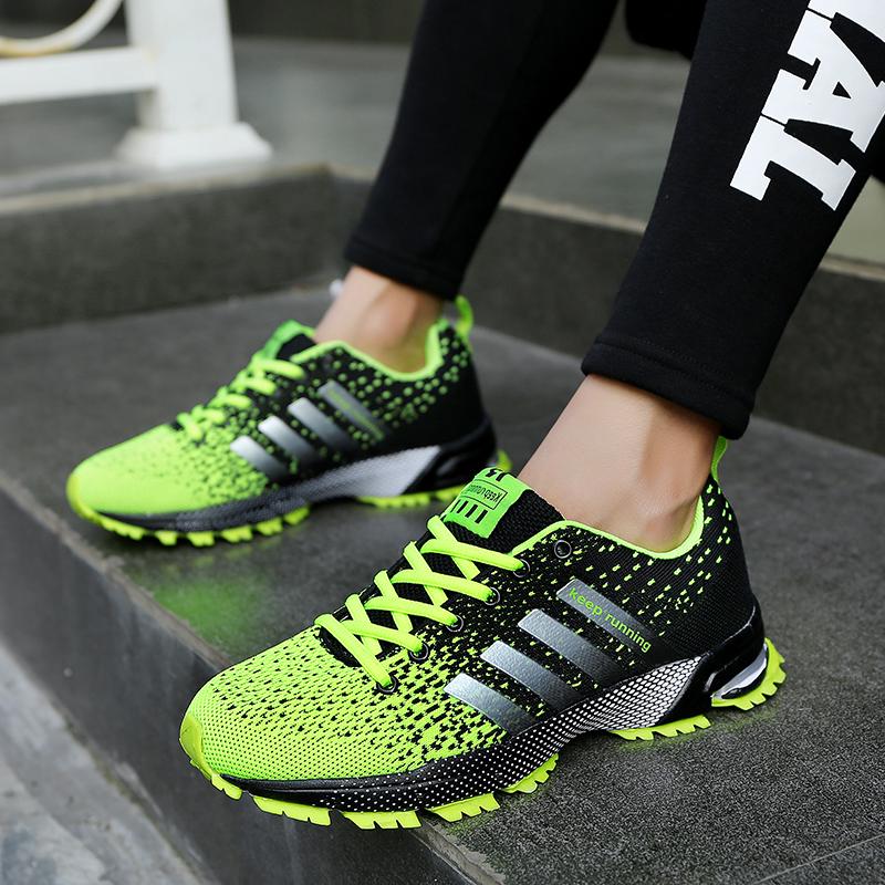 Pareja zapatos para correr de las mujeres de los hombres al aire libre y senderismo zapatos deportivos maratón serie Casual zapatillas de deporte más el tamaño 35-47 kasut sukan