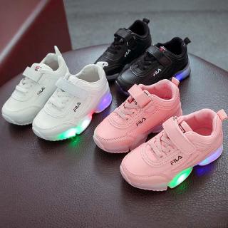 Perfecto Bebé Niños Niñas FILA LED Luces Zapatos Antideslizante Transpirable Zapatillas De Deporte Suelas Suaves Deportivos