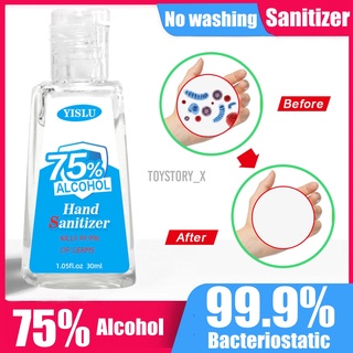 ready stock: 75% alcohol: 1 paquete portátil, desinfectante de manos, antibacteriano, desinfectante de manos, jabones de manos, 30 ml, oficina en casa (1)
