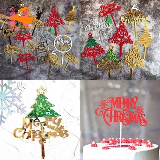 feliz navidad árbol de hornear pastel decoración feliz navidad acrílico pastel insertar tarjeta de navidad fiesta pastel plugin