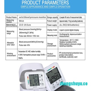 [zhong] Monitor de presión arterial Digital automático para muñeca BP/dispositivo de prueba para el hogar (8)