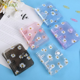 TEAKK Mini Notebook Cover Stationery Loose-leaf Refill Rings Binder Creative File Folder 3-hole Hand Account Diary Daisy Flower Diary Book Inner Pages