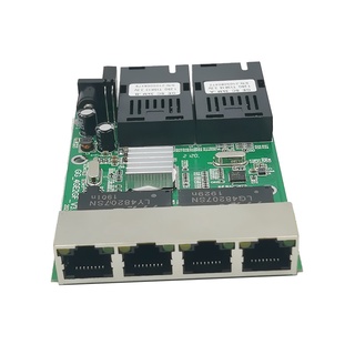 Ethernet/convertidor De medios Ethernet De Fibra Óptica 4 RJ45 2 10/100/1000 M puerto UTP 2F4E PCB (6)