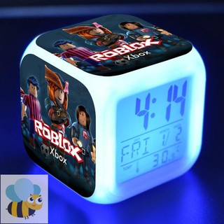 Juego Roblox despertador con LED 7 colores luz Digital noche electrónica figura de acción Anime juguetes para niños Christams