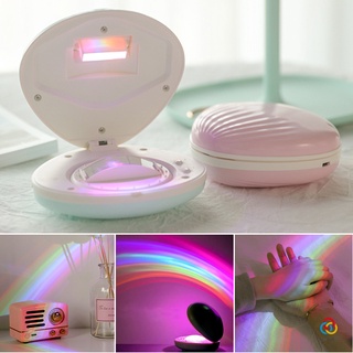 Proyector arco iris recargable en forma de concha 5V USB gradiente LED proyección de luz para el hogar de fondo (1)