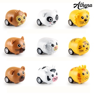 Ppk 3 piezas de dibujos animados lindo Animal modelado fricción Mini tire hacia atrás niño niños coche juguete (9)