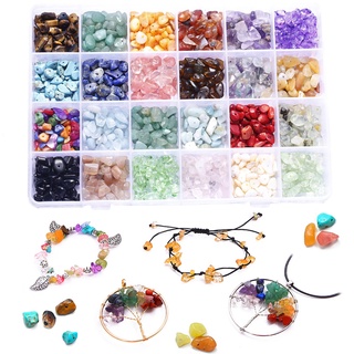 1403 Pieces Gemstone Beads With Hole, 24 Colours, Natural Stone Beads, Irregula