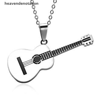 [heavendenotation] collar largo de cadena de acero inoxidable con colgante de guitarra para mujeres hombres joyería regalo