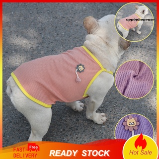 Oppo pet camisola sin mangas de poliéster de dos patas transpirable chaleco de cachorro camiseta para el verano (1)