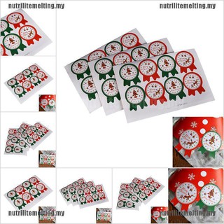 Nmt 24 sellos de feliz navidad insignia pegatina sobre sello de envoltura de alimentos pegatina [MY]