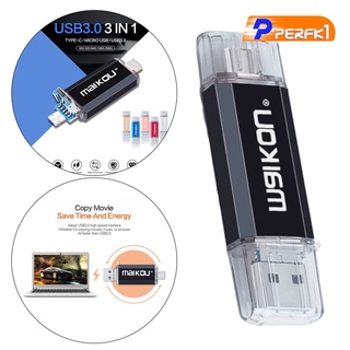 [TIKTOK Hot] memoria Flash USB portátil 3 en 1 de 256 gb tipo C y Micro USB negro