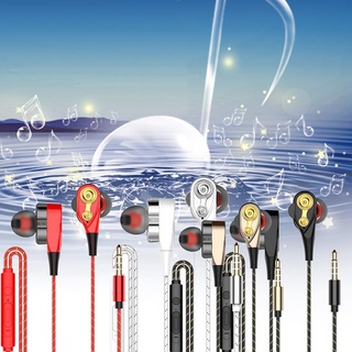 0913d rovtop auriculares con cable de alta bass dual drive estéreo in-ear auriculares micrófono