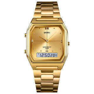 Reloj deportivo Bozlun Skmei reloj deportivo Vintage De doble tiempo Jap oro plateado à Prova d'água De Vidro Rel Gios Unissex (2)