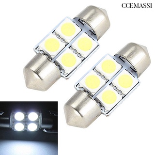 Cc 2 pzs bombillas LED 31mm 4 SMD 5050 LED Interior del coche Festoon Dome bombillas de luz blanca DC 12V (1)