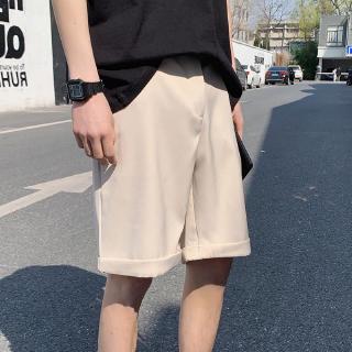 Pantalones cortos de verano de los hombres de la moda de Color sólido de negocios Formal pantalones cortos casuales pantalones cortos de carga de los hombres Streetwear salvaje suelto pantalones cortos para hombre
