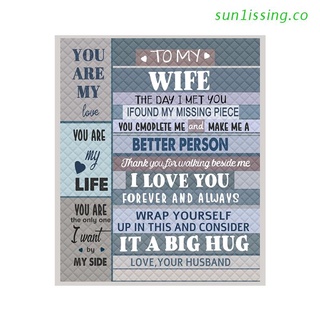 sun1iss manta de lana marido a mi esposa usted es mi amor mi vida el único mensaje carta impreso mantas