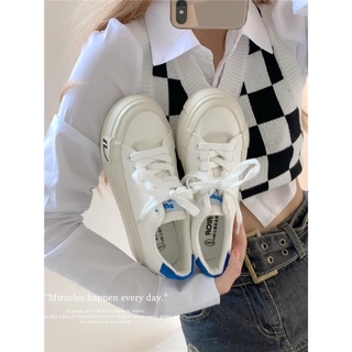 Clásico Super Caliente De Suela Gruesa Zapatos Blancos De Las Mujeres 2021 Moda Todo-Partido Primavera Otoño Harajuku Lona Hara (3)