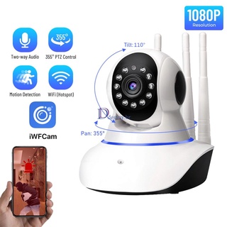1080p WiFi cámara IP inalámbrica Inteligente 360 visión Nocturna IR bebé Monitor De vigilancia Cam (1)