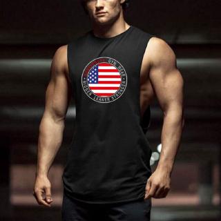 muscleguys corte sin mangas camiseta culturismo ropa fitness hombres camiseta ee.uu. bandera tanque tops hombres chaleco muscular