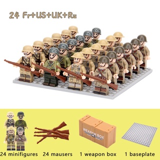 lego minifiguras ww2 soldados mini muñecas militar coleccionable lucha juego de batalla americano alemania ejército policía figuras juguetes educativos