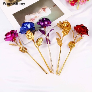 [wangxinmy] oro de 24 quilates chapado en oro rosa flores aniversario día de san valentín amantes regalo venta caliente
