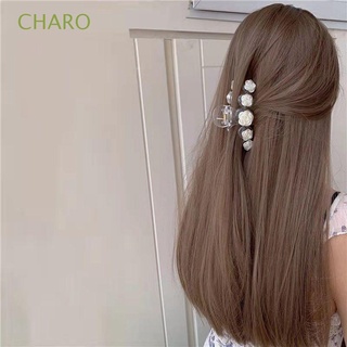 charo nueva flor garra de pelo dulce bb clip de pelo cangrejo clip mujeres accesorios de pelo elegante coreano camelia flor acrílico ponytail titular
