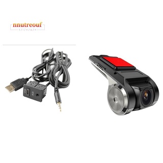 Full HD Driving Recorder with 1.5M Car Dash Flush Mount USB-TAPYC Port Panel 3.5mm AUX USB Extension Cable
