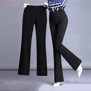 Elegante Casual cintura alta estiramiento agradable a la piel micro-flared oficina mujeres formal slack /pantalones largos
